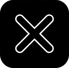 Obraz premium Black Rounded Square Outline Cross or Cancel Icon