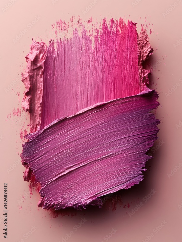 Poster light pink brush strokes on white background create a soft curved shape with an acrylic paint textur