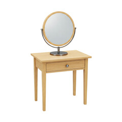 Fototapeta premium Small desk with centered round mirror
