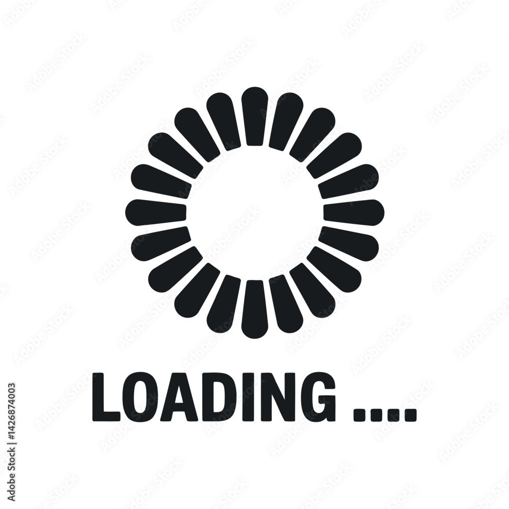 Poster loading icon design with circular shape for software updates and data transfer on a white background