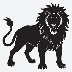 a lion silhouette vector art illustration, lion vector illustration