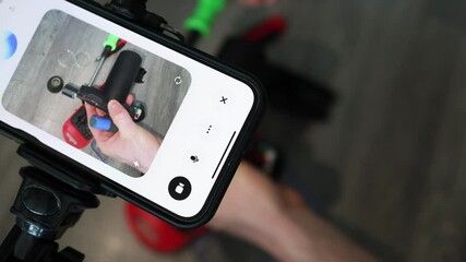 Closeup of smartphone screen showing AI-assisted repair hands fixing device step by step with toolkit tech support remote help digital assistant DIY electronics smart solution