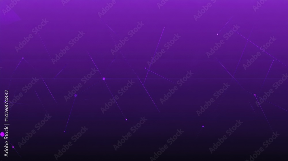 Poster purple digital network pattern with glowing lines.
