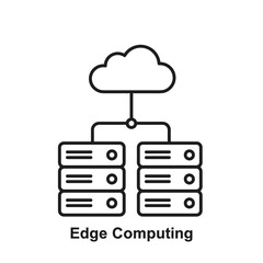 Edge computing technology illustration with cloud and servers