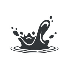 Dark Liquid Splash Isolated On White Background Elegant Fluid Design Vector Illustration Graphic Resource Minimalist Water Symbol