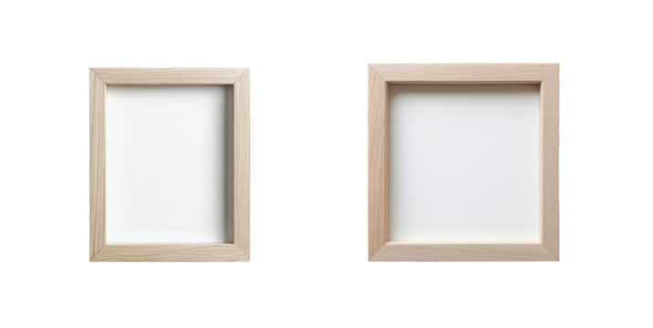 Two rectangular wooden frames with smooth edges displayed vertically in a simple arrangement