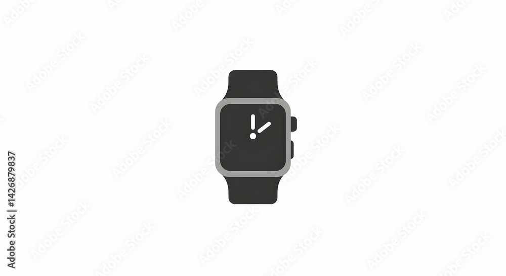 Poster smartwatch displaying alert icon for notification or message