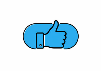 Obraz premium Thumbs Up Icon Symbolizing Approval Against a Simple Background 