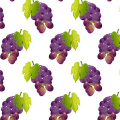 Seamless pattern grape branch.For sticker and t shirt design, posters, logos, labels, banners, stickers,bottle product package, cuisine cooking or salad, etc