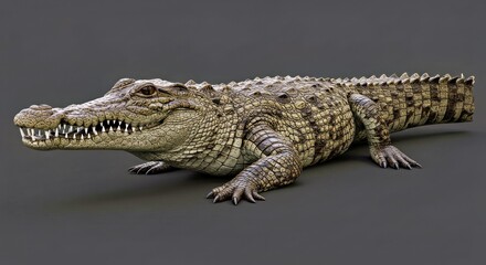 Large Crocodile Alligator Isolated Transparent Background PNG Reptile Predator Wildlife Cut Out Animal