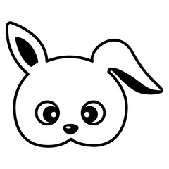 Cute Bunny Face Icon | SVG Vector Illustration

