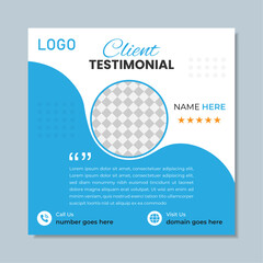 Modern Client Testimonial template with infographic design elements and vector layout for web or print