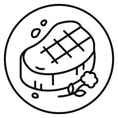 Steak on Plate Icon | SVG Vector Illustration