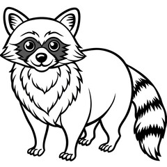 Obraz premium Raccoon Line Art