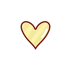Cute heart sticker icon. Vector illustration 