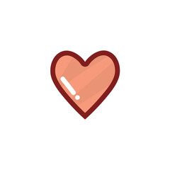 Cute heart sticker icon. Vector illustration 