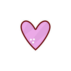 Cute heart sticker icon. Vector illustration 