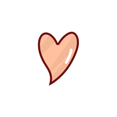 Cute heart sticker icon. Vector illustration 
