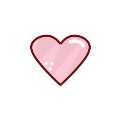 Cute heart sticker icon. Vector illustration 