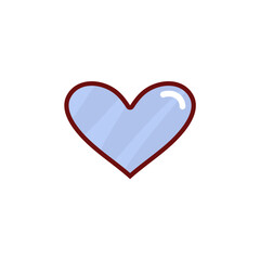 Cute heart sticker icon. Vector illustration 