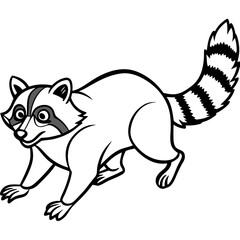 Obraz premium Raccoon Line Art