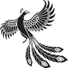 Fototapeta premium grey peacock pheasant silhouette vector