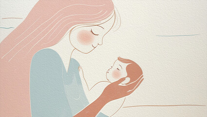 A woman taking care of her precious son