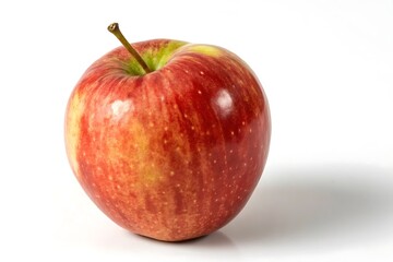 Single red and yellow apple on a white background 4k.