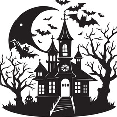 haunted house vector illustration
