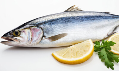 Obraz premium A fish served with a slice of lemon