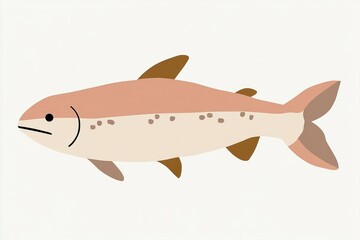 Obraz premium Salmon illustration simple fish.