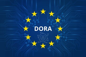 DORA (Digital Operational Resilience Act) introduced by the European Union. Ensures digital stability in financial systems and services. Concept.