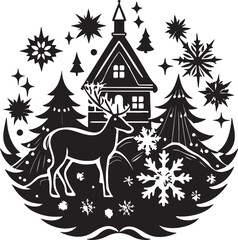 Naklejka premium christmas tree with gifts