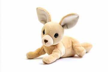 Obraz premium Soft toy kangaroo isolated on white background, generated AI