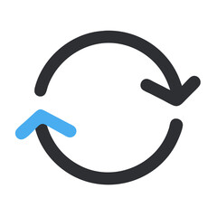 Refresh, Reload, Sync Icon with Blue Accent on Black