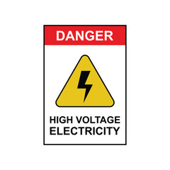 High voltage electrical hazard sign vector