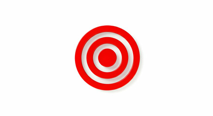 Red Target Concentric Rings on White Background