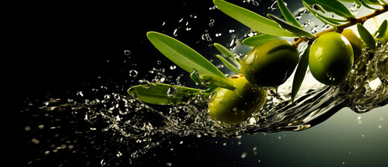 Olives and olive oil – elegant composition