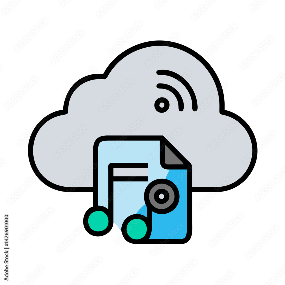 Aufkleber cloud data sharing with document and file transfer