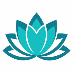 Lotus Icon Design on White Background - High-Quality AI Graphic File for Microstock"