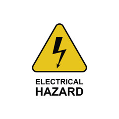 Electrical hazard icon line vector design illustration