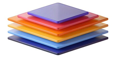 Layered 3D Rhombus Shapes in Bold, Glossy, and Saturated Colors – Abstract Geometric Design

