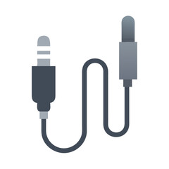 Audio Cable Connector: Aux Cord Illustration On Black Background