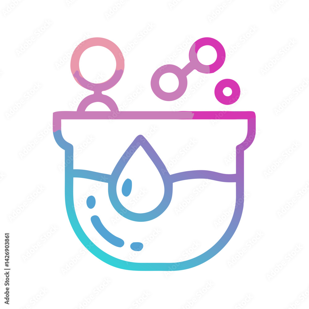 Poster modern science flask icon with fluid drop design