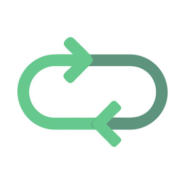 Dual Green Arrows Cycle Refresh, Repeat Symbol Design