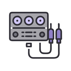 Obraz premium Icon of Audio Interface with Cable, Isolated