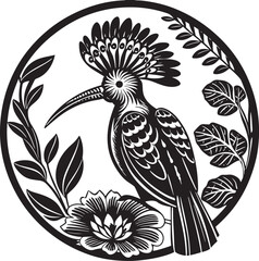 hoopoe bird vector silhouette printable png