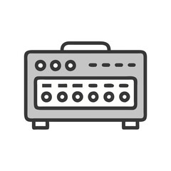Guitar Amplifier Icon: Musical Equipment for Bands and Music