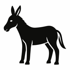 Obraz premium new donkey animals silhouette vector icon with white background