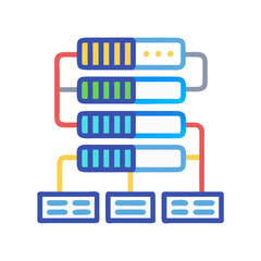 Obraz premium Network Server Database Data Storage Connection System Icon